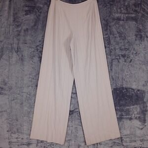 Hermès Wide-Leg Dress Pants Womens FR40/US8 Beige Wool Silk Pleated Made France